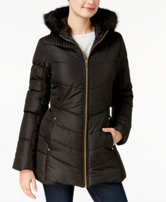 Celebrity Pink - Juniors' Faux-Fur-Trim Puffer Coat