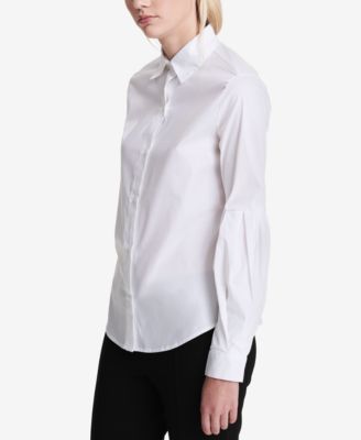 Calvin Klein - Cotton Bishop-Sleeve Blouse