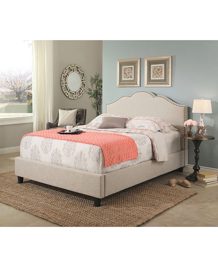 Furniture Celeste Upholstered Platform Bed Full, Quick Ship Macy's