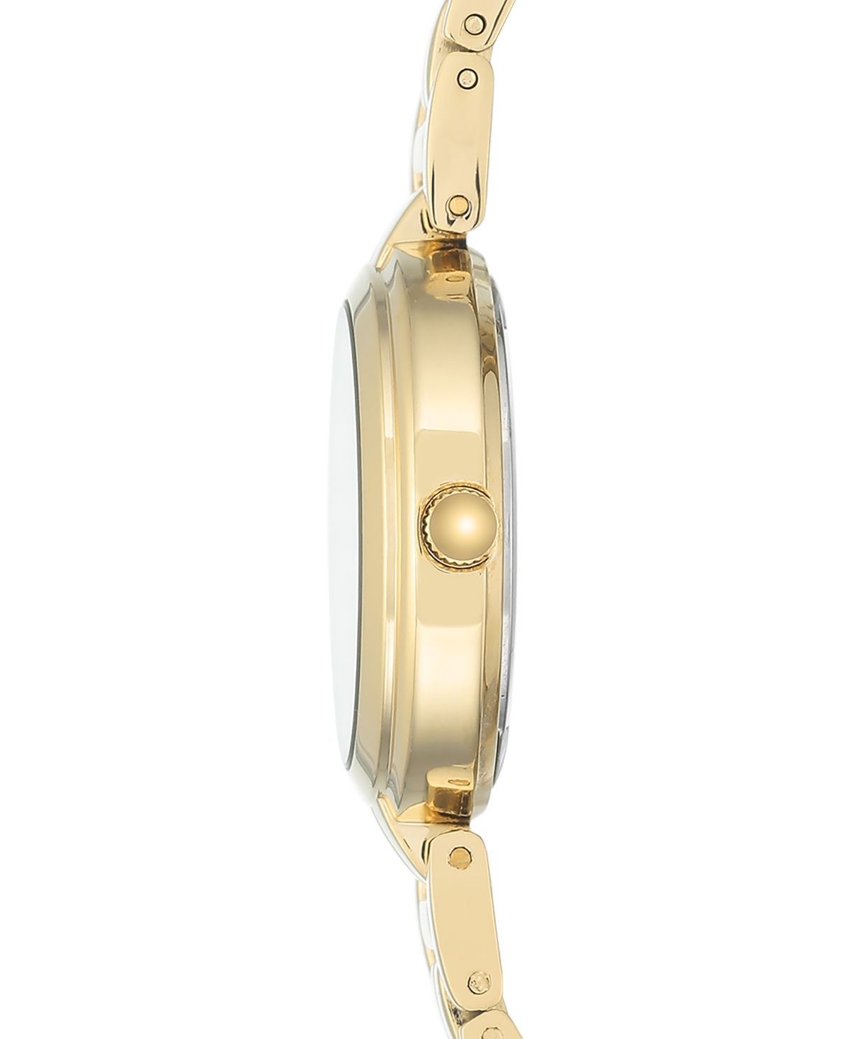 Shop Anne Klein Women's Gold-tone Link Bracelet Watch 28mm In White
