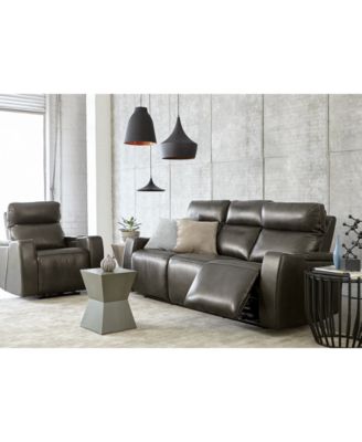 Furniture CLOSEOUT! Oaklyn Fabric & Leather Sofa Collection 