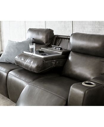 Leather Sofa With Power Recliners