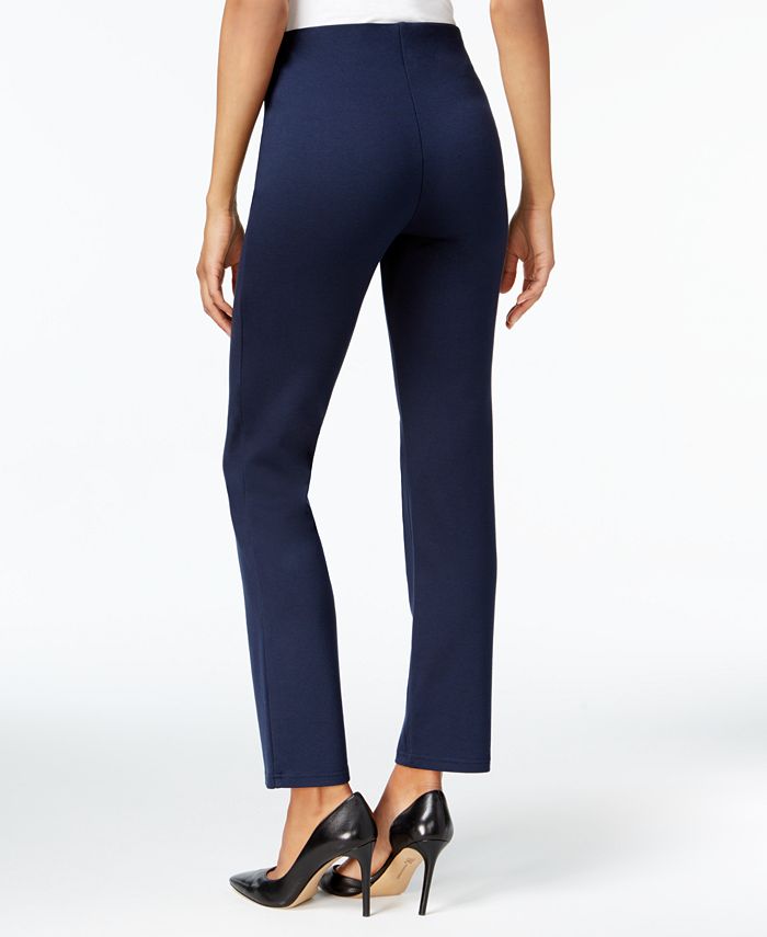 JM Collection Ponte Pull-On Straight-Leg Pants, Created for Macy's - Macy's
