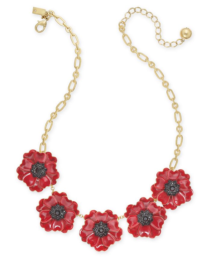 kate spade new york GoldTone Enamel & Stone Poppy Statement Necklace Macy's
