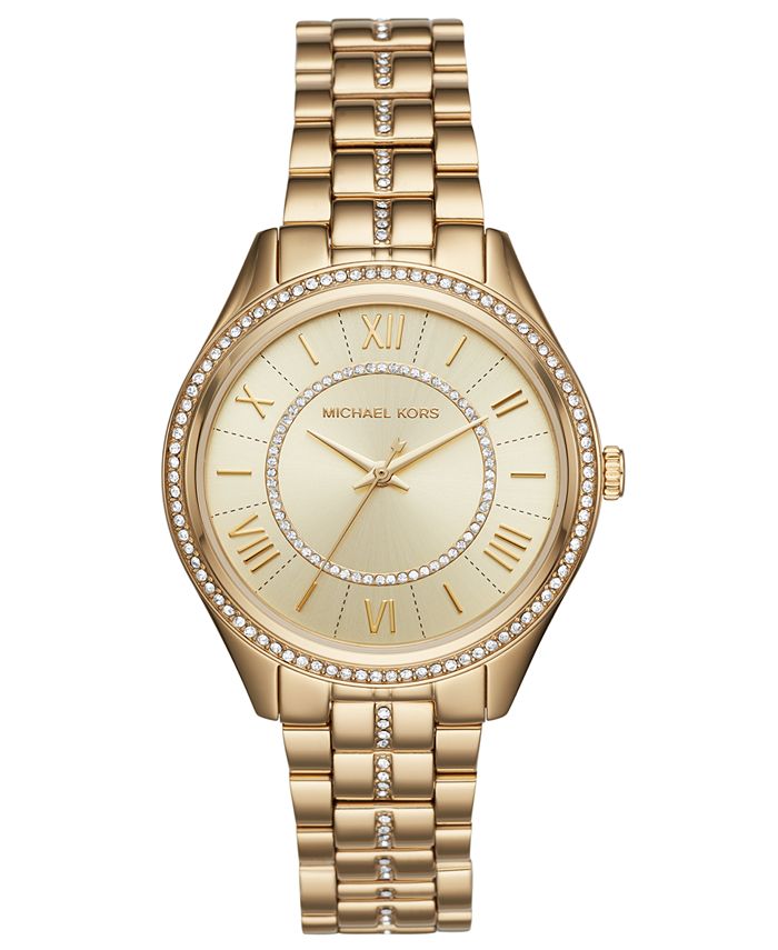 Michael Kors Women's Lauryn Gold-Tone Stainless Steel Bracelet Watch ...