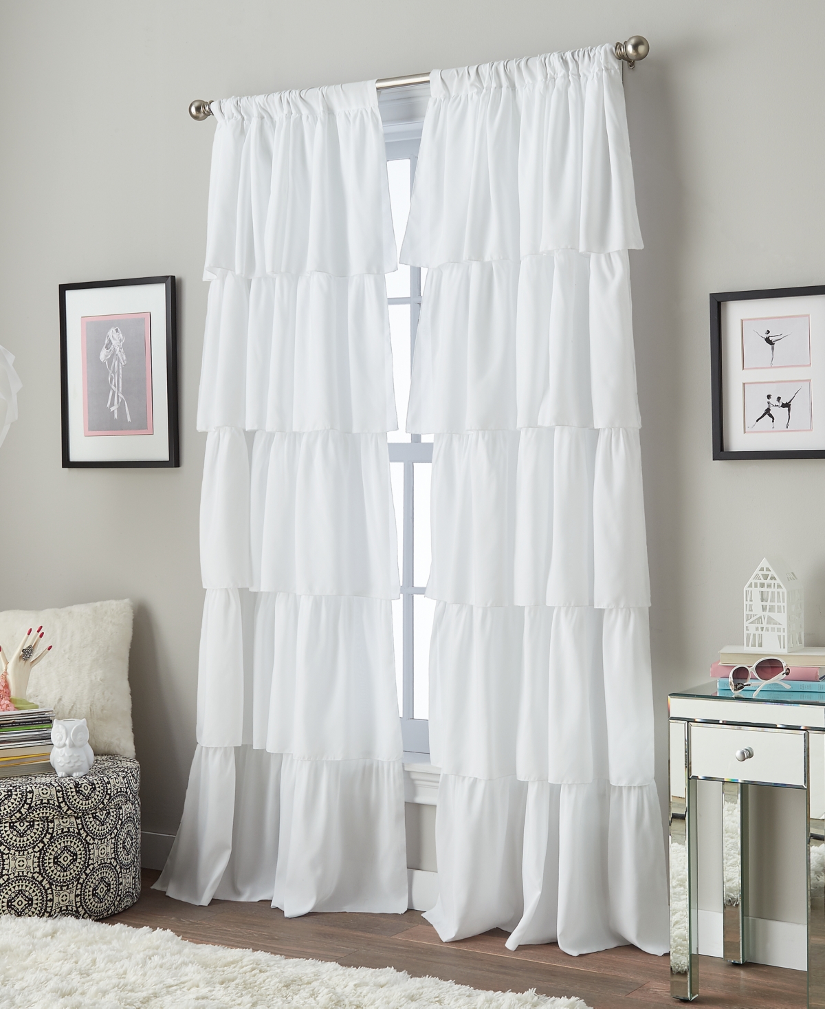 Curtainworks Ruffled Rod Pocket Single Curtain Panel