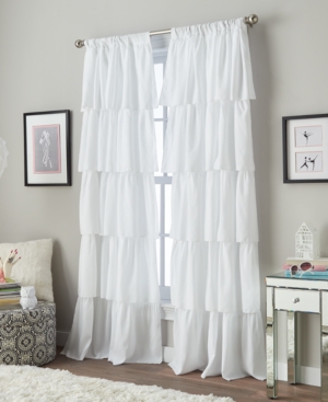 Curtainworks Ruffled 42" X 84" Rod Pocket Window Panel In White