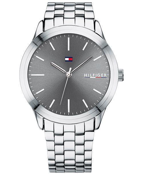 Tommy Hilfiger Men S Stainless Steel Bracelet Watch 42mm Created For Macy S Reviews Watches Jewelry Watches Macy S