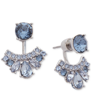 image of Givenchy Crystal & Pave Front & Back Earrings