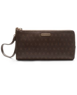DKNY Small Bryant Zip Wristlet Navy