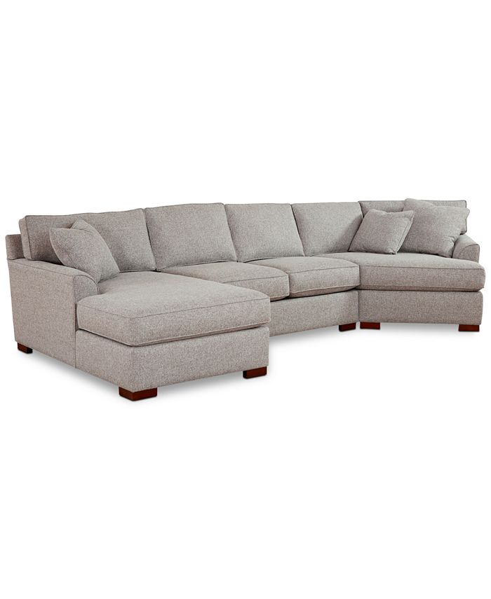 Furniture CLOSEOUT! Carena 3Pc. Fabric Sectional Sofa with Armless
