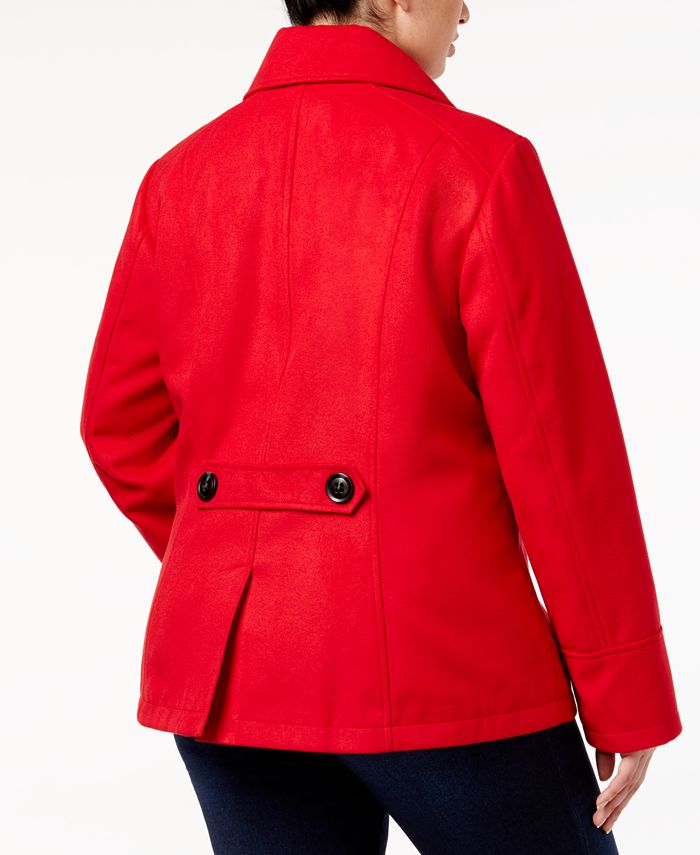 Pink plus size peacoat sale