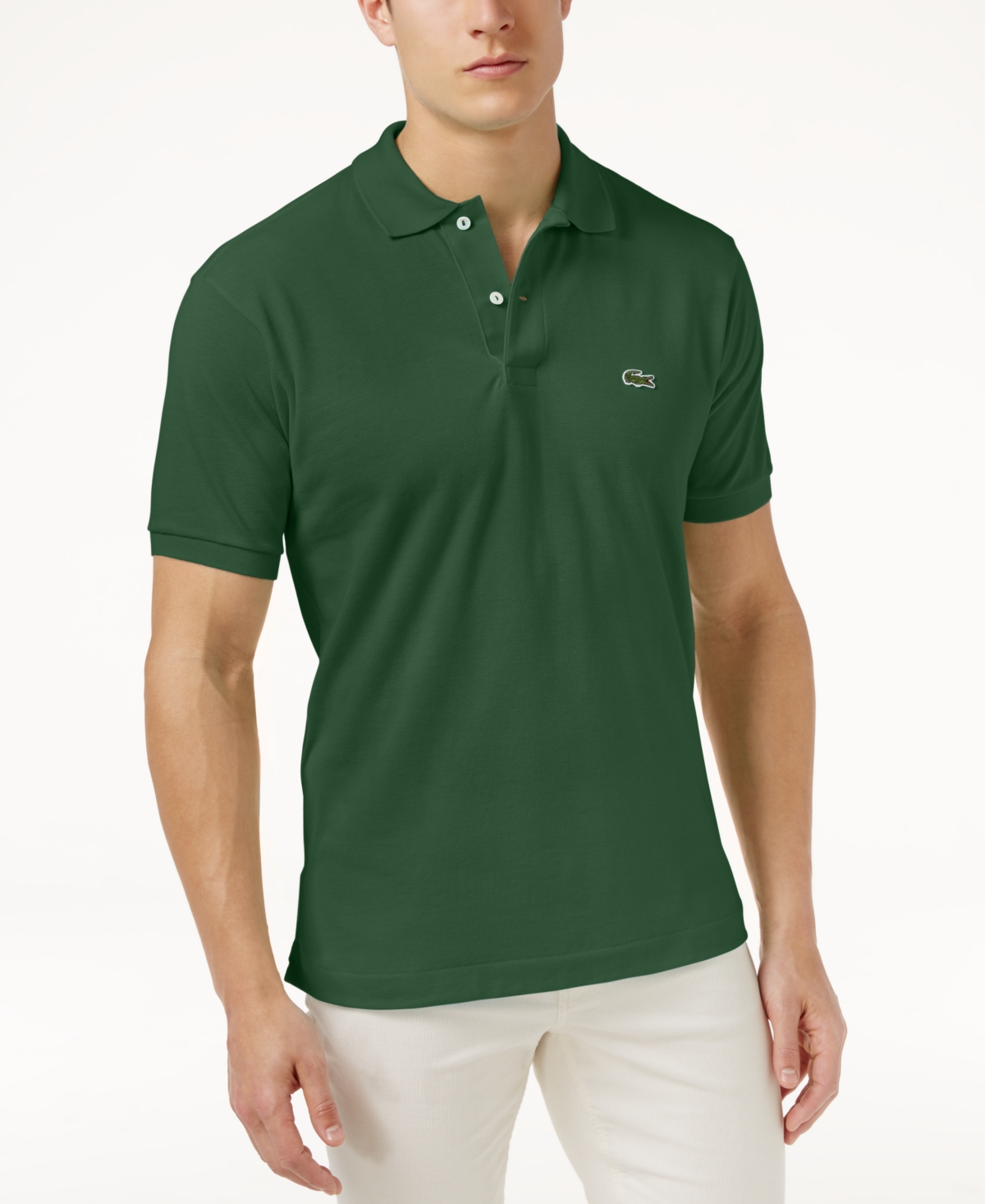 Lacoste Men's L.12.12 Classic-fit Short-sleeve Pique Polo Shirt In Green