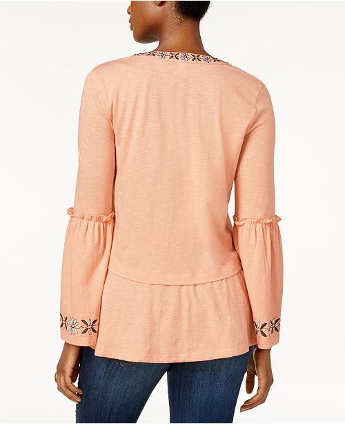 Knit Woven White Peplum Top Stitch and Co 30a