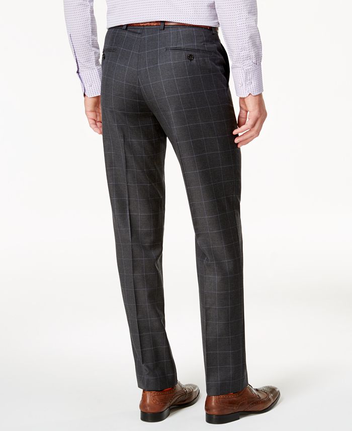 Lauren Ralph Lauren Men's Classic-Fit Gray Windowpane Ultraflex Pants ...