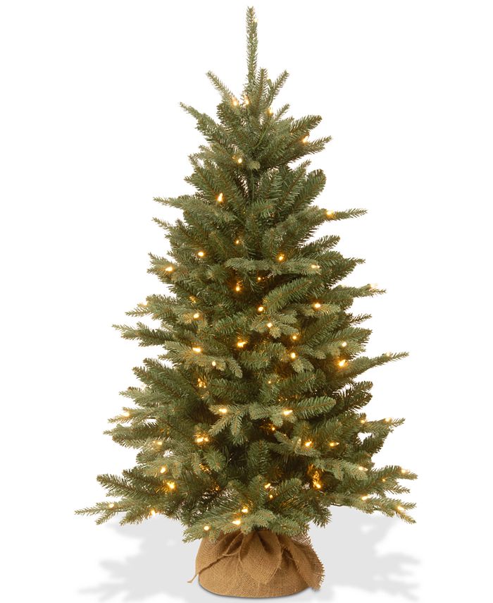 National Tree Company 4' Feel Real® Burlap Tree With 150 Clear Lights ...