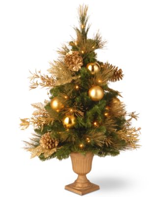 National Tree Company - 36" Decorative Collection  Entrance Tree With Trimmings & 50 Lights