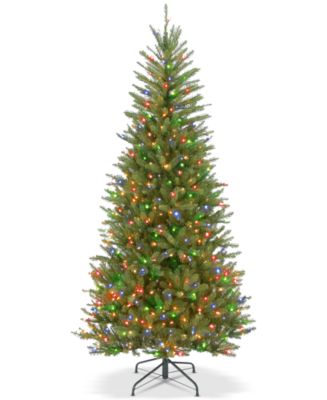 National Tree Company 6.5' Dunhill® Fir Slim Tree With 500 Multicolor ...