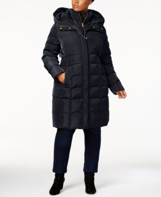 Cole Haan Signature Plus Size Layered Down Puffer Coat