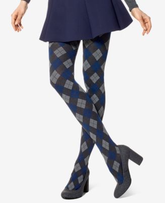 ★関税込★OPEN YY★24FW ARGYLE COTTON TIGHTS★ Black Argyle Cotton Tights by OPEN YY on Sale