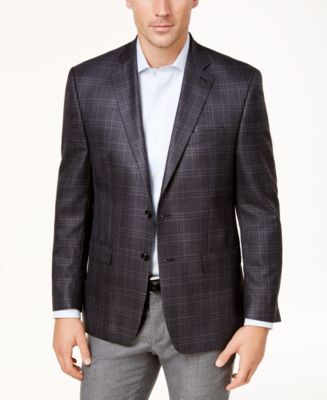 Lauren Ralph Lauren Men's Classic-Fit Ultraflex Gray Windowpane Plaid ...