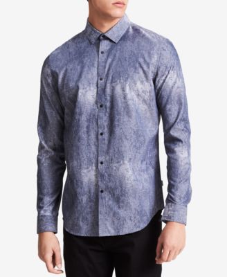 Calvin Klein - Men's Slim-Fit Jacquard Shirt