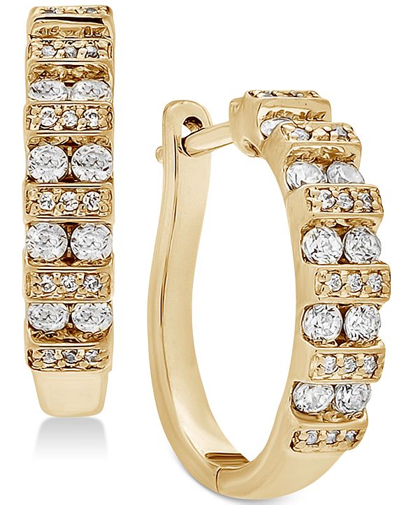 Macy's Diamond Hoop Earrings (1/2 ct. t.w.) in 14K Gold or White Gold