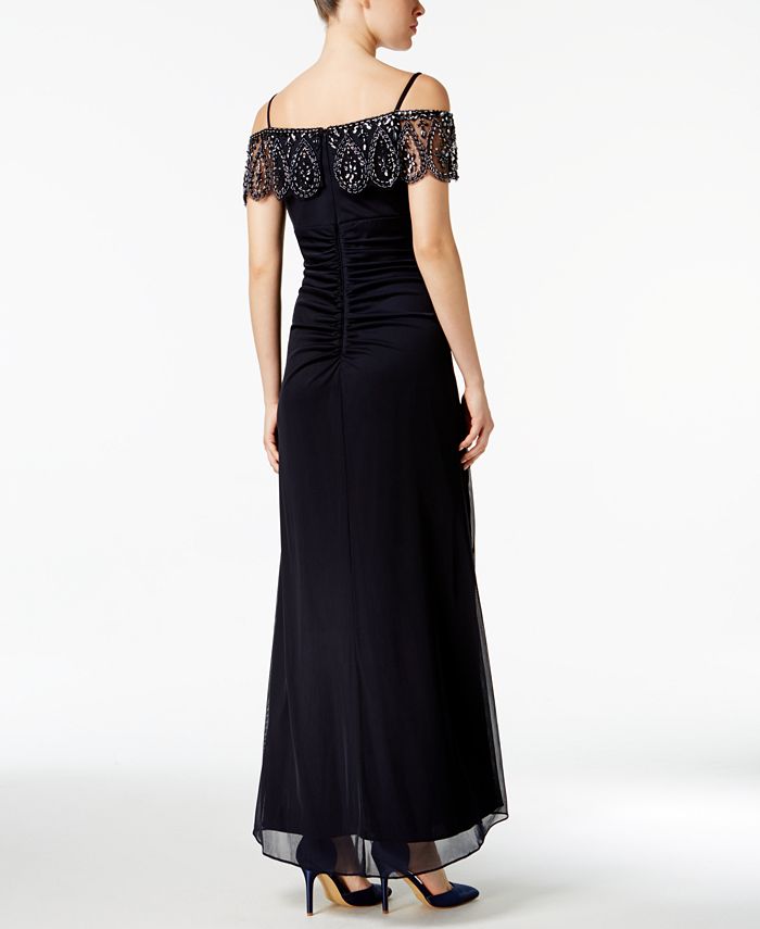 XSCAPE Petite Embellished Off-The-Shoulder Gown - Macy's