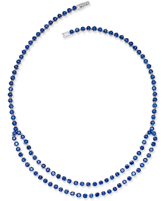 Macy's Sapphire (49-9/10 ct. t.w.) & White Sapphire Accent Collar ...