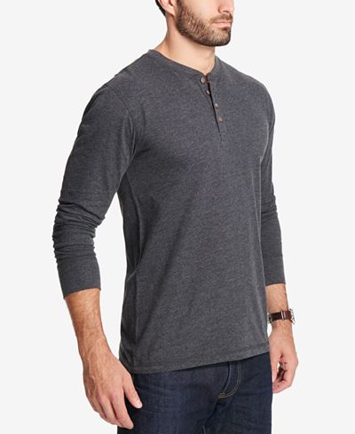 Weatherproof Vintage Men's Heathered Henley - Casual Button-Down Shirts ...
