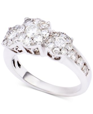 Macy's - Diamond Triple Halo Engagement Ring (1-1/2 ct. t.w.) in 14k White Gold