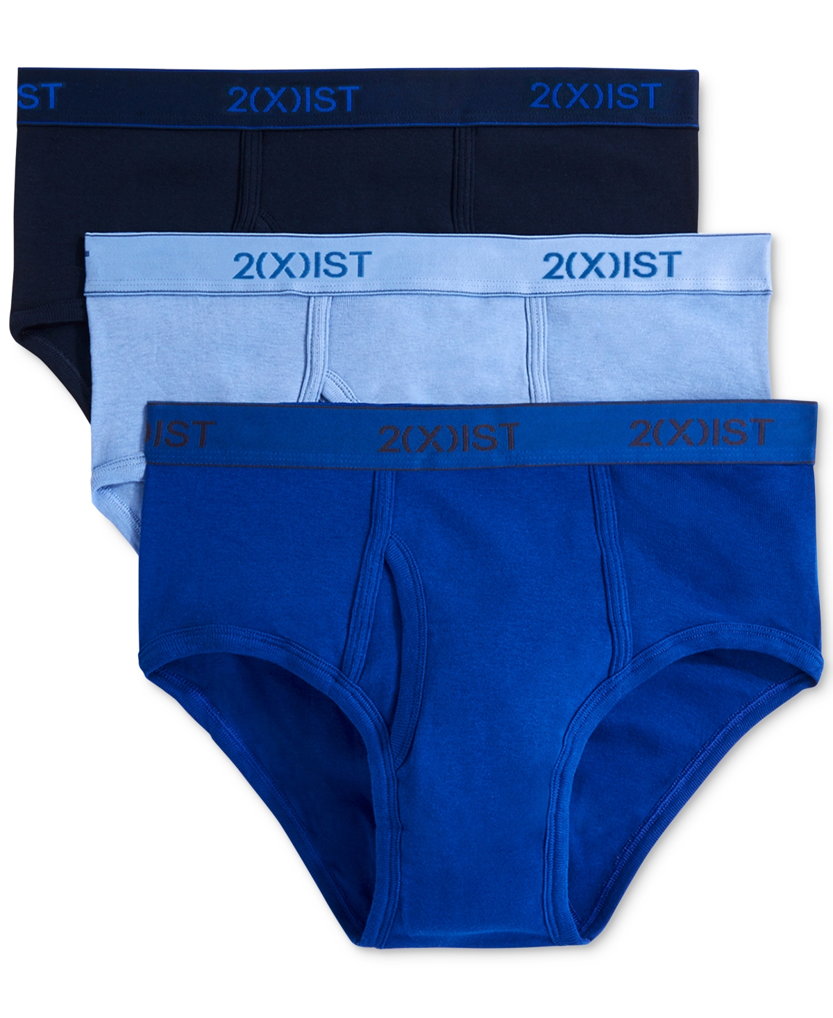2(x)ist Men's Underwear, Essentials Contour Pouch Brief 3 Pack - Navy/cobal