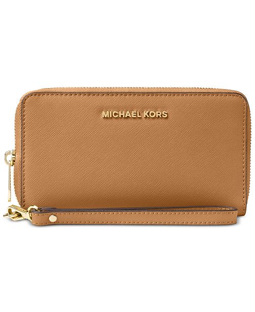 Michael Kors Jet Set Travel Large Flat Multifunction Wallet - Handbags & Accessories - Macy&#39;s