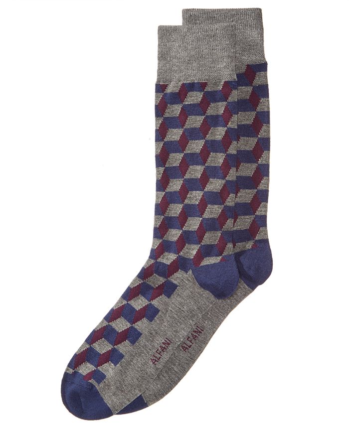 Alfani Men's Grid-Print Socks, Created for Macy's & Reviews - Socks ...