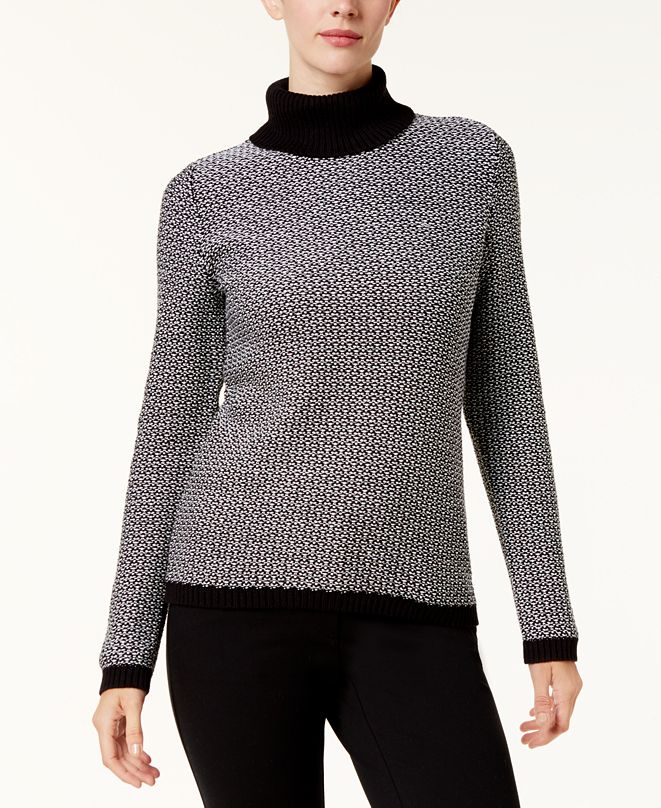 Karen Scott Petite Cotton Turtleneck Sweater, Created for Macy's & Reviews Sweaters Petites