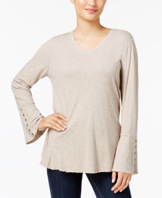 Style & Co Crochet-Trim Flounce Top, Created for Macy's - Macy's