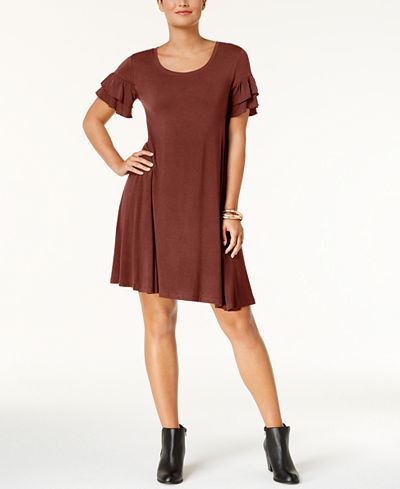 Style & Co Petite Ruffle-Sleeve Knit Dress, Created for Macy&#39;s - Dresses - Petites - Macy&#39;s
