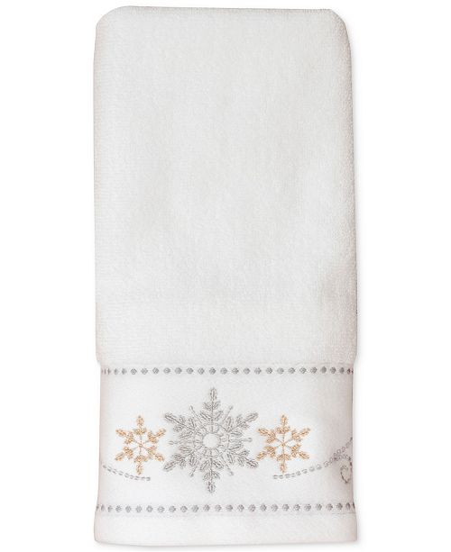 Lenox CLOSEOUT! Snowflake 16x28 Hand Towel Bath Towels Bed & Bath