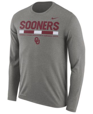 Nike Men's Oklahoma Sooners Legend Sideline Long Sleeve T-Shirt - Macy's