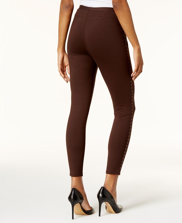 Style & Co Women's Studded Seam Leggings Grey Size XL