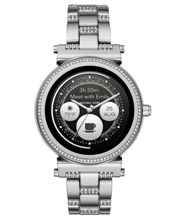 michael kors access sofie silvertone touchscreen smart watch