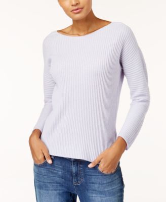 Eileen Fisher - Cashmere Boat-Neck Ribbed Sweater