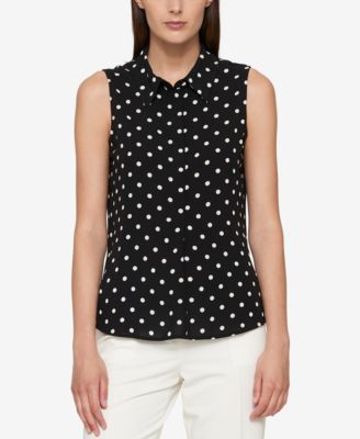 tommy hilfiger polka dot blouse