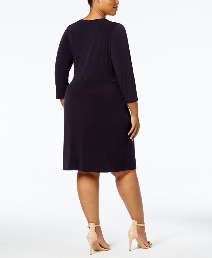 Charter Club Plus Size Faux-Wrap Dress, Created for Macy's - Macy's