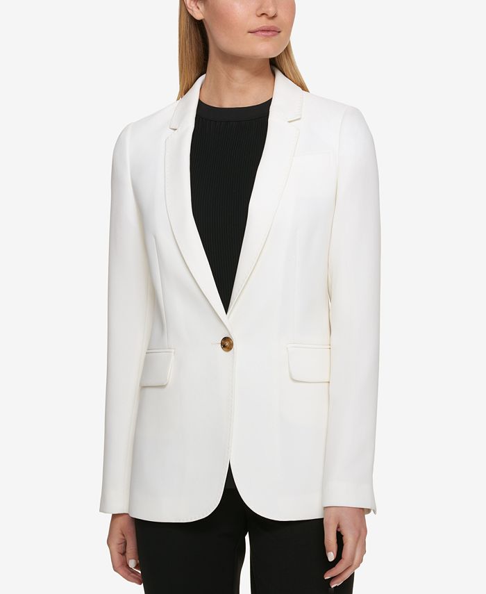 DKNY Mens Solid Two-Button Blazer