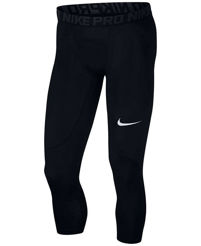 Nike Pro Compression Pants Mens Small Black 3/4 Length Training Lightweight