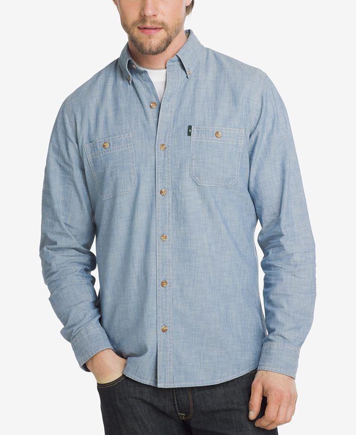 G.H. Bass & Co. Men's Light Blue Chambray Shirt - Macy's