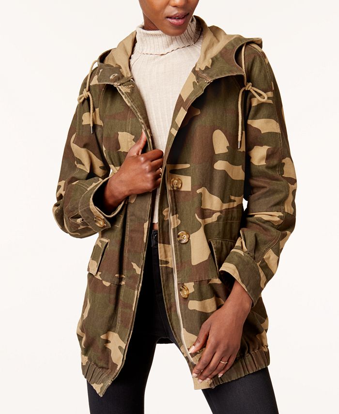 Levi's Hooded Camo-Print Utility Jacket & Reviews - Jackets & Blazers -  Women - Macy's