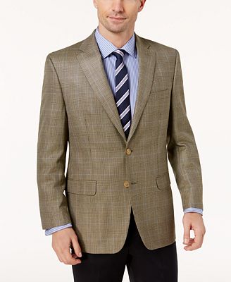 Lauren Ralph Lauren Men's Slim-Fit Taupe Houndstooth Windowpane Sport ...