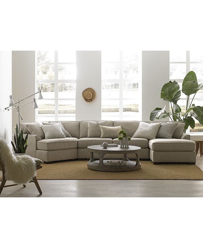 Furniture CLOSEOUT! Carena 162" 3Pc. Fabric Sectional Sofa with